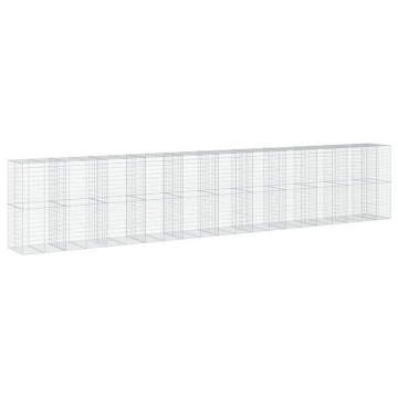 Coș gabion cu capac, 1050x100x200 cm, fier galvanizat - Img 2