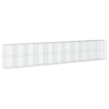 Coș gabion cu capac, 1100x100x200 cm, fier galvanizat - Img 2