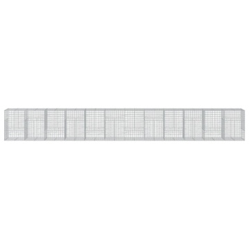 Coș gabion cu capac, 1200x100x150 cm, fier galvanizat - Img 3