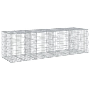 Coș gabion cu capac, 350x100x100 cm, fier galvanizat - Img 2