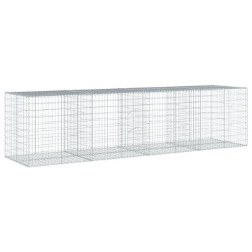 Coș gabion cu capac, 400x100x100 cm, fier galvanizat - Img 2