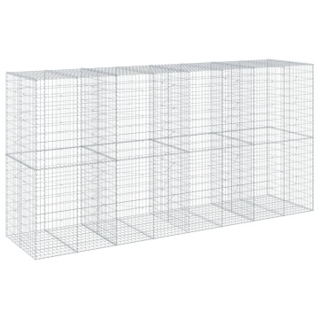 Coș gabion cu capac, 400x100x200 cm, fier galvanizat - Img 2