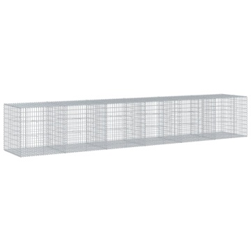 Coș gabion cu capac, 600x100x100 cm, fier galvanizat - Img 2