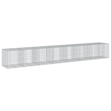 Coș gabion cu capac, 750x100x100 cm, fier galvanizat - Img 2
