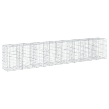 Coș gabion cu capac, 800x100x150 cm, fier galvanizat - Img 7