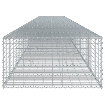 Coș gabion cu capac, 800x100x50 cm, fier galvanizat - Img 4