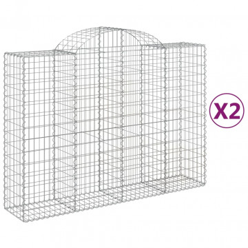 Coșuri gabion arcuite 2 buc, 200x50x140/160 cm, fier galvanizat - Img 2