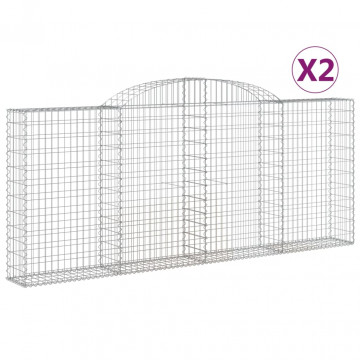 Coșuri gabion arcuite 2 buc, 300x30x120/140 cm, fier galvanizat - Img 2