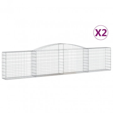 Coșuri gabion arcuite 2 buc, 400x30x80/100 cm, fier galvanizat - Img 2