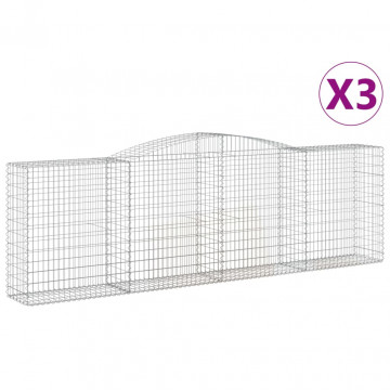 Coșuri gabion arcuite 3 buc, 400x50x120/140 cm, fier galvanizat - Img 2