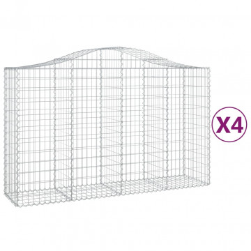 Coșuri gabion arcuite 4 buc, 200x50x120/140 cm, fier galvanizat - Img 2