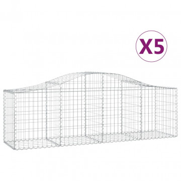 Coșuri gabion arcuite 5 buc, 200x50x60/80 cm, fier galvanizat - Img 2