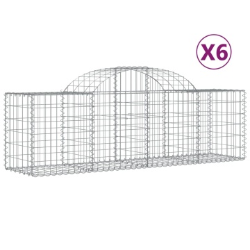 Coșuri gabion arcuite 6 buc, 200x50x60/80 cm, fier galvanizat - Img 2