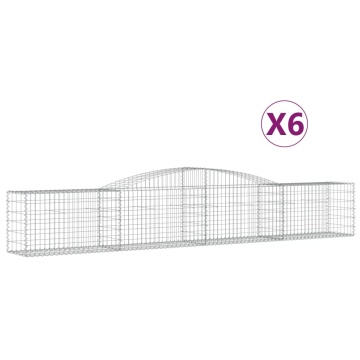 Coșuri gabion arcuite 6 buc, 400x50x60/80 cm, fier galvanizat - Img 2