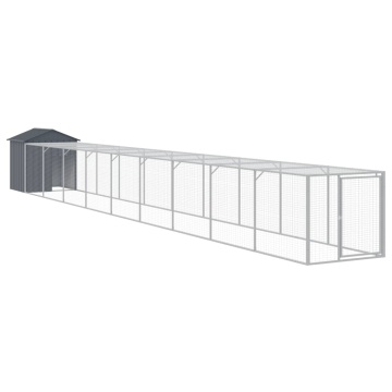 Coteț de pui cu incintă antracit 117x1017x123cm oțel galvanizat - Img 2