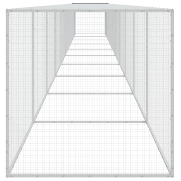 Coteț pui cu acoperiș, antracit, 1003x98x90 cm, oțel galvanizat - Img 4