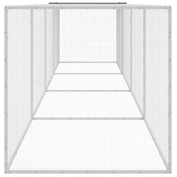 Coteț pui cu acoperiș, antracit, 403x98x90 cm, oțel galvanizat - Img 4