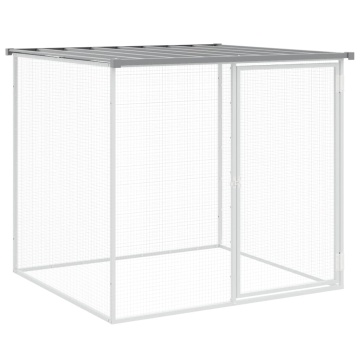 Coteț pui cu acoperiș gri deschis 803x98x90 cm oțel galvanizat - Img 5