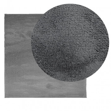 Covor „OVIEDO”, fire scurte, antracit, 120x120 cm - Img 3