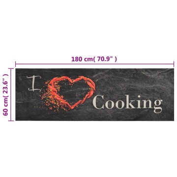Covor de bucătărie lavabil Cooking, negru, 60x180 cm, catifea - Img 5