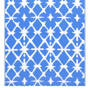 Covor de exterior, albastru/alb, 160x230 cm, PP - Img 4