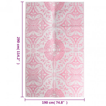 Covor de exterior, roz, 190x290 cm, PP - Img 5