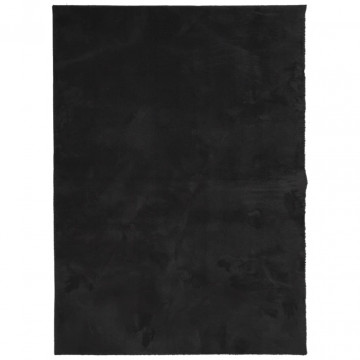 Covor HUARTE, fir scurt, moale și lavabil, negru, 140x200 cm - Img 2