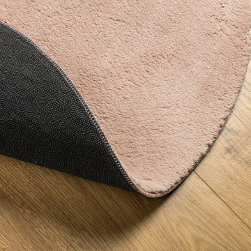 Covor HUARTE, fir scurt, moale și lavabil, roz pudră, Ø 100 cm - Img 8