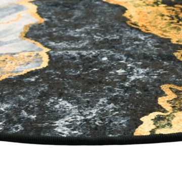 Covor lavabil, multicolor, Ø 120 cm, anti-alunecare - Img 4