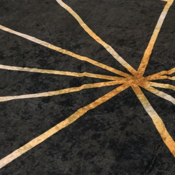 Covor lavabil, negru și auriu, 80x300 cm, anti-alunecare - Img 6