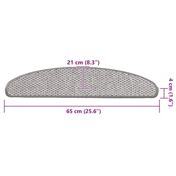 Covoraș scări autoadeziv 15 buc platină 65x21x4 cm aspect sisal - Img 9