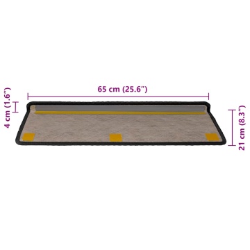 Covorașe autoadezive scări 30 buc antracit 65x21x4 aspect sisal - Img 7