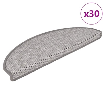 Covorașe scară autoadezive aspect sisal 30 buc Platina - Img 1