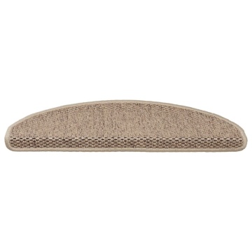 Covorașe scări autoadezive 15buc nisipiu 65x21x4cm aspect sisal - Img 4