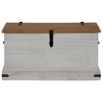 Cufă de depozitare HALDEN alb 91x48x47 cm lemn masiv de pin - Img 3