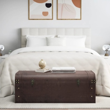 Cufăr de comori cu zăvoare maro închis 110x50x39,5 cm placaj - Img 3