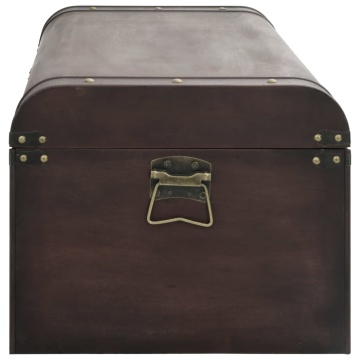 Cufăr de comori cu zăvoare maro închis 110x50x39,5 cm placaj - Img 5