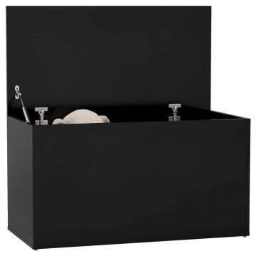 Cufăr de depozitare, negru, 84x42x46 cm, lemn compozit - Img 3