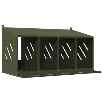 Cuibă pentru pui cu 4 compartimente, metal verde măsline - Img 1
