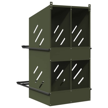 Cuibă pentru pui cu 4 compartimente, metal verde măsline - Img 6