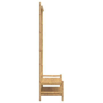 Cuier pentru haine cu rafturi, 103x40x183 cm, bambus - Img 5