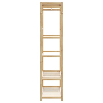 Cuier pentru haine cu rafturi, 110x40x175 cm, bambus - Img 4
