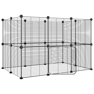 Cușcă animale de companie cu ușă 20 panouri negru 35x35 cm oțel - Img 2