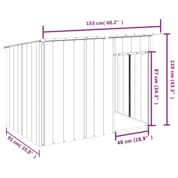 Cușcă câine cu acoperiș antracit 153x91x110 cm oțel galvanizat - Img 7