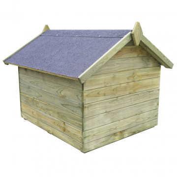 Cușcă câine grădină, acoperiș detașabil, lemn pin tratat - Img 3