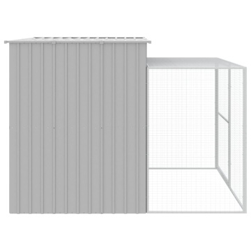 Cușcă de câine & țarc gri deschis 214x253x181cm oțel galvanizat - Img 4