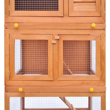 Cușcă de exterior iepuri cușcă adăpost animale mici 3 niveluri lemn - Img 7