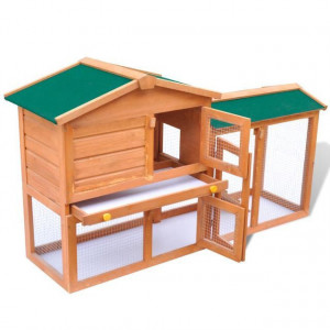 Cușcă de exterior pentru iepuri cușcă adăpost animale mici, lemn - Img 2