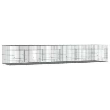 Cușcă pentru iepuri, 6 panouri, 327x79x54 cm, fier galvanizat - Img 4