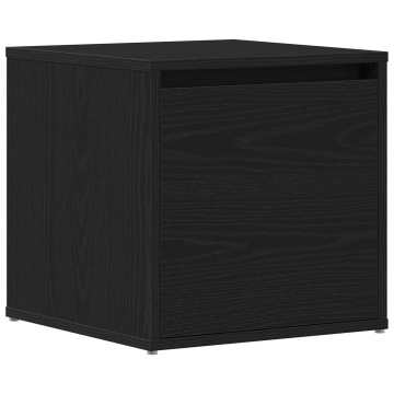 Cutie cu Sertar Negru Stejar 40,5x40x40 cm Lemn Prelucrat - Img 2